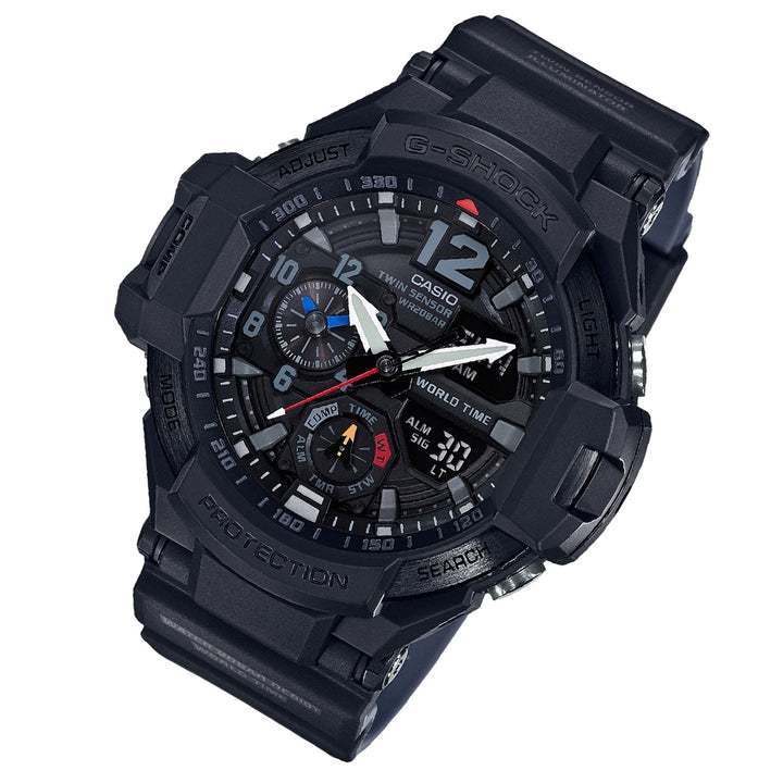 Casio G-SHOCK Master of G Gravitymaster Black Resin Analog-Digital Men's Watch - GA1100-1A1