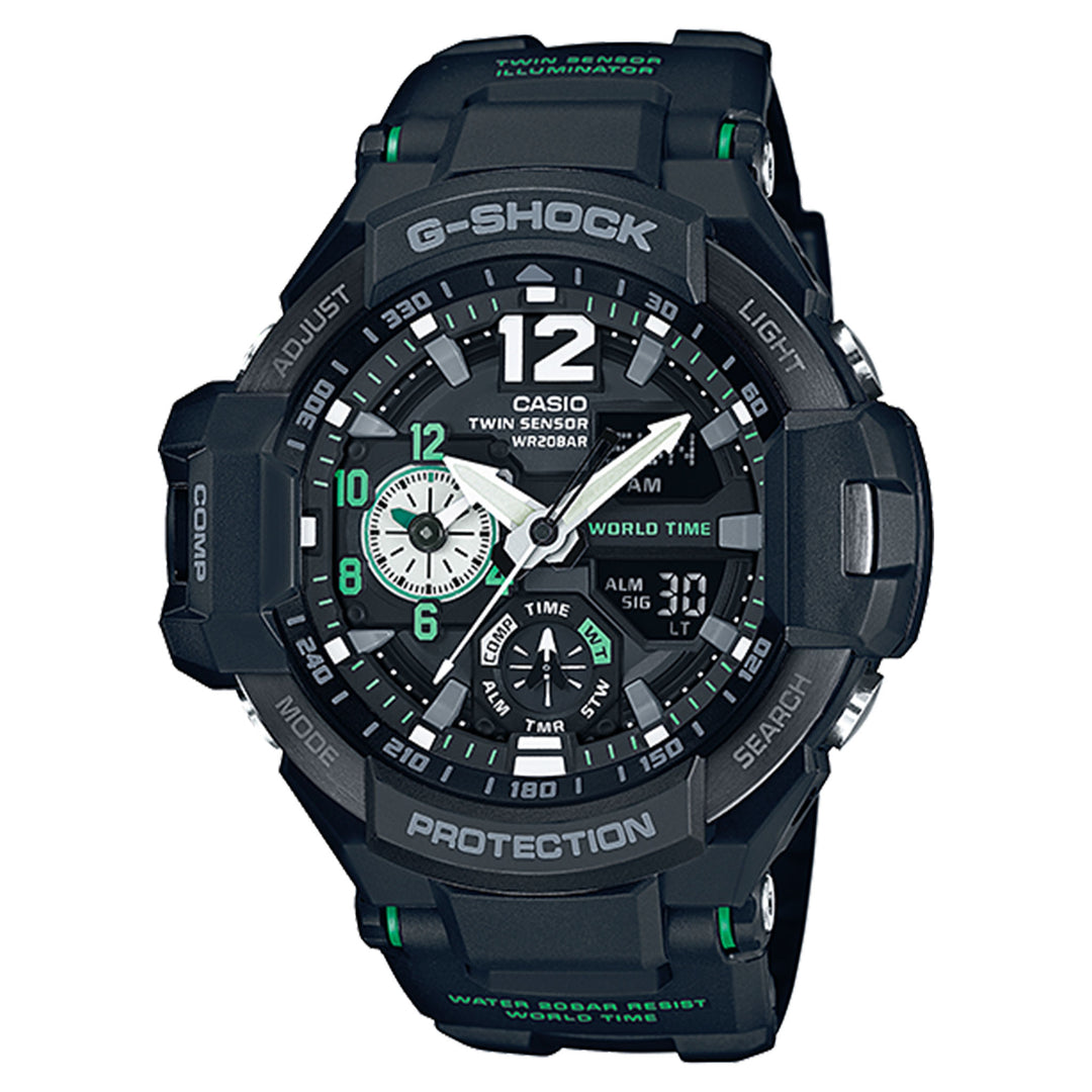 Casio G-SHOCK GRAVITYMASTER Black Resin Chronograph Men's Watch - GA1100-1A3