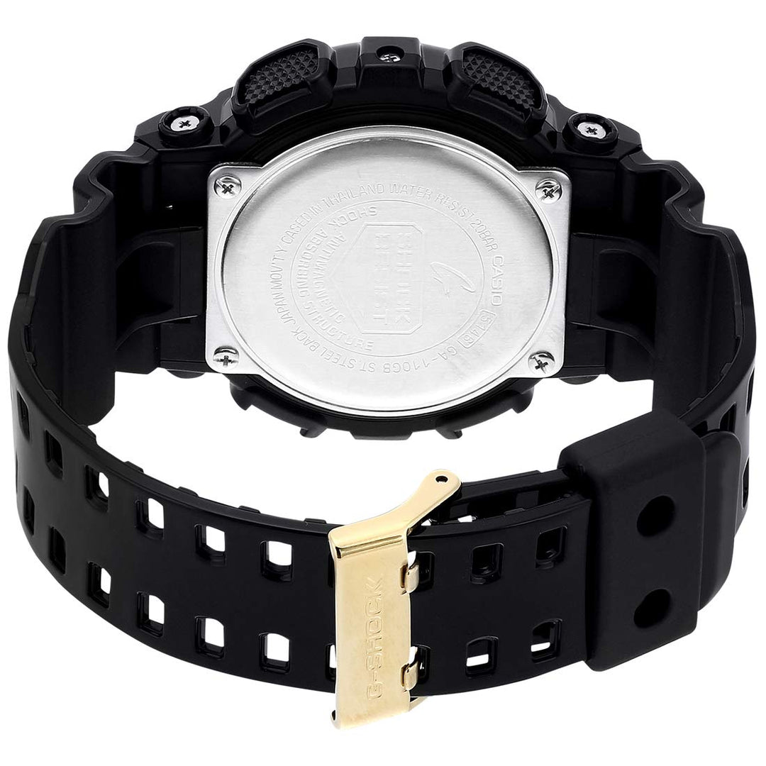 Casio G-SHOCK X-Large Black Resin Gold Dial Analogue-Digital Men's Watch - GA110GB-1