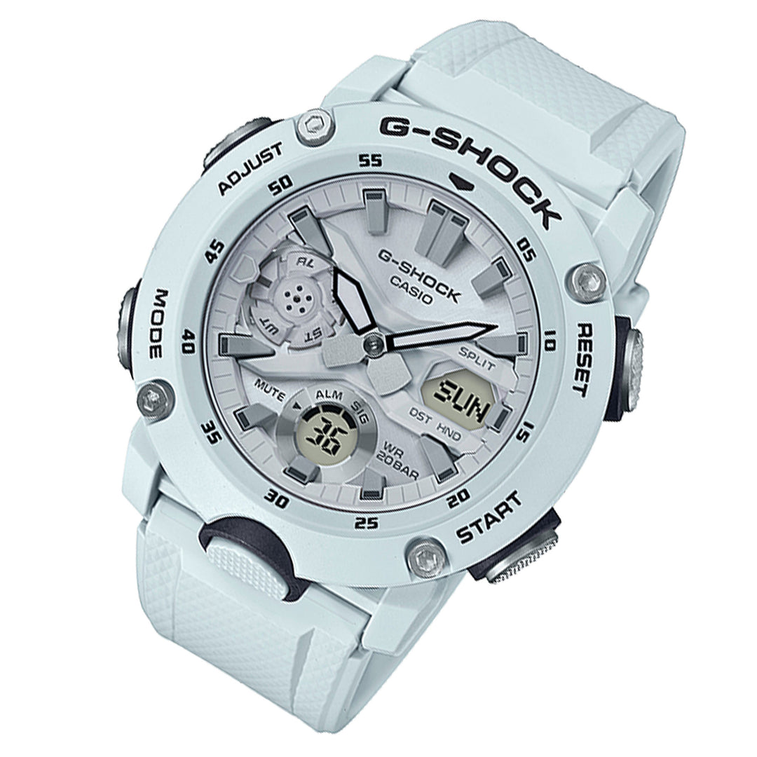 Casio G-SHOCK Carbon Core Resin White Dial Men's Watch - GA2000S-7A