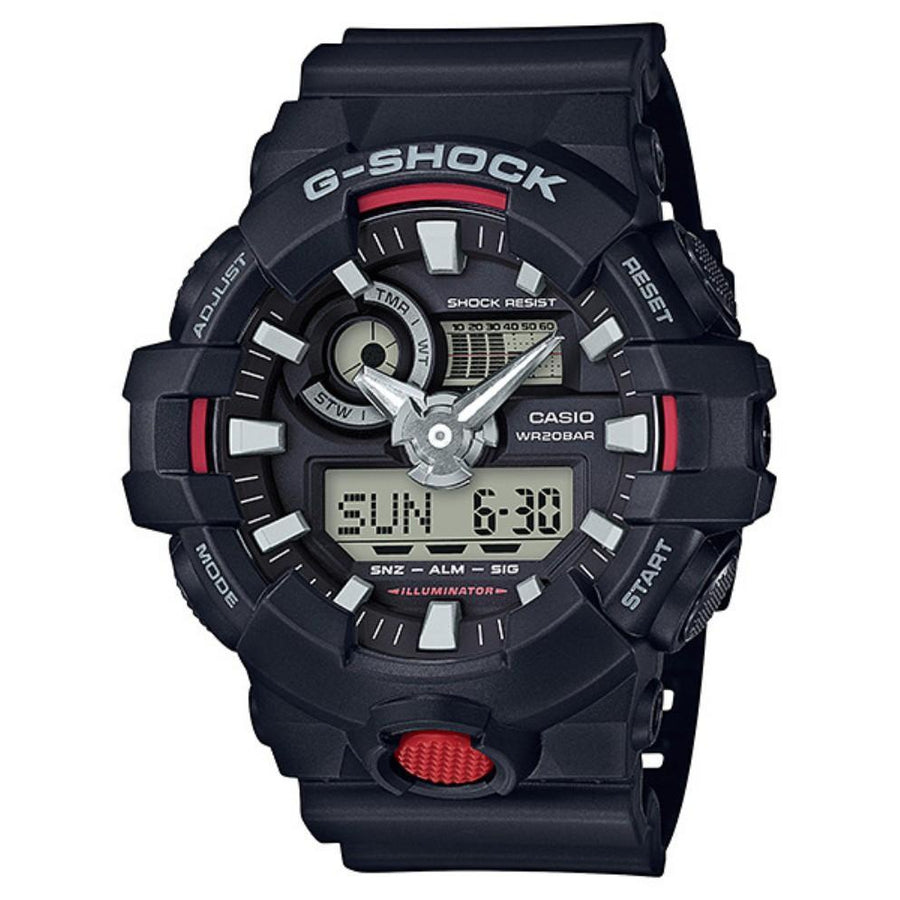 Casio G-Shock Black & Red Digital-Analogue Men's Watch - GA700-1A