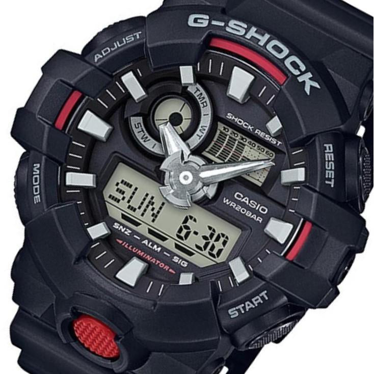 Casio G-SHOCK Black & Red Digital-Analogue Men's Watch - GA700-1A