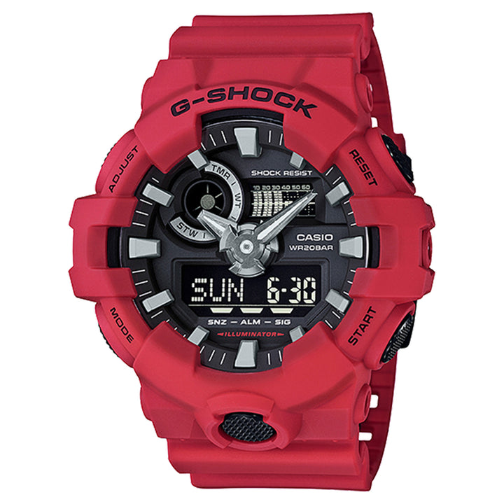 Casio G-SHOCK Red Resin Black Dial Analogue-Digital Men's Watch - GA700-4A