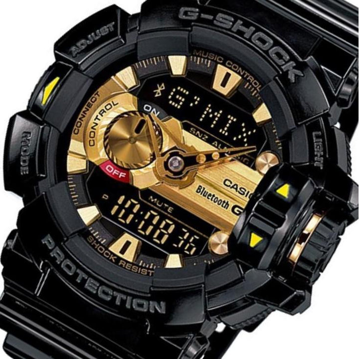 Casio G-SHOCK Bluetooth G'MIX Black & Gold Men's Watch - GBA400-1A9