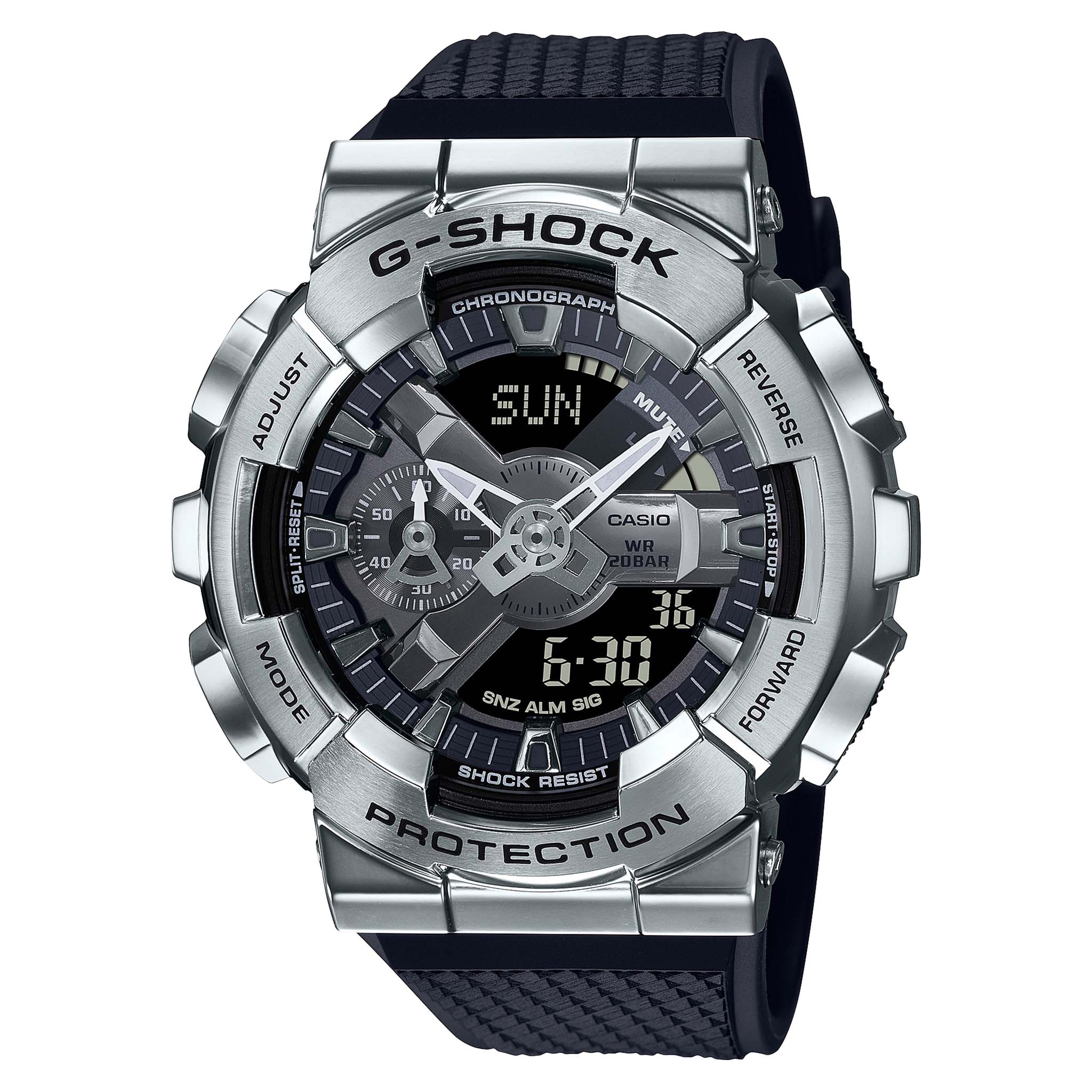 Casio G SHOCK Silver Bezel and Dial Analog Digital Men s Watch