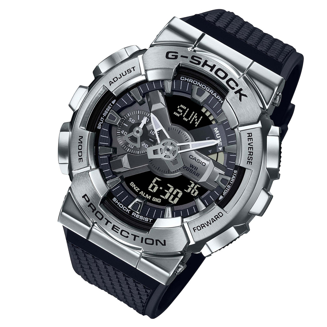 Casio G-SHOCK Silver Bezel and Dial Analog-Digital Men's Watch - GM110-1A
