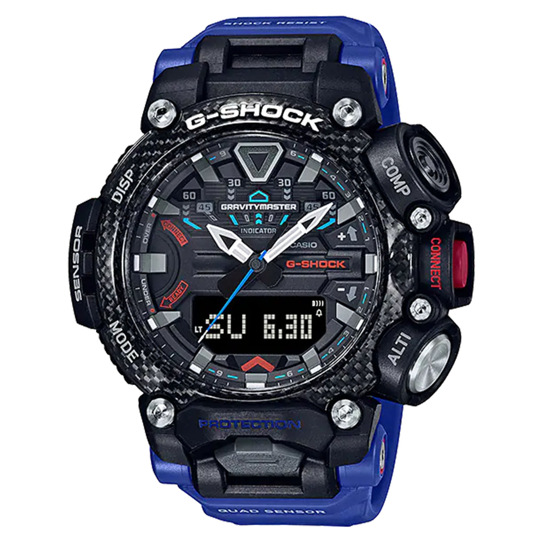 Casio G-SHOCK AIR GRAVITYMASTER Blue Resin Analogue-Digital Men's Watch - GRB200-1A2