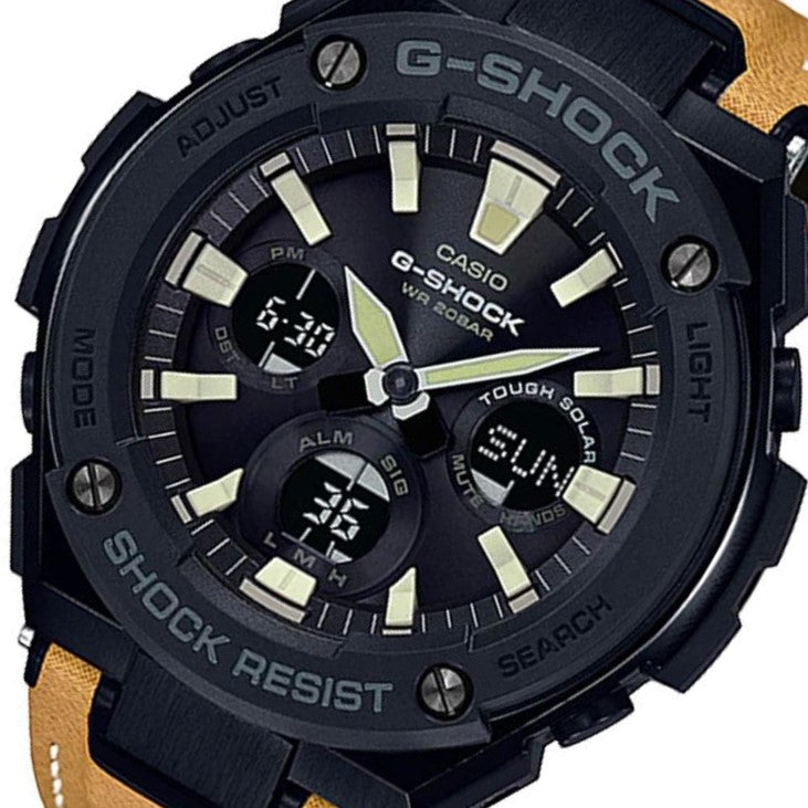 Casio G-SHOCK G-STEEL Series Tough Leather Men's Watch - GSTS120L-1B