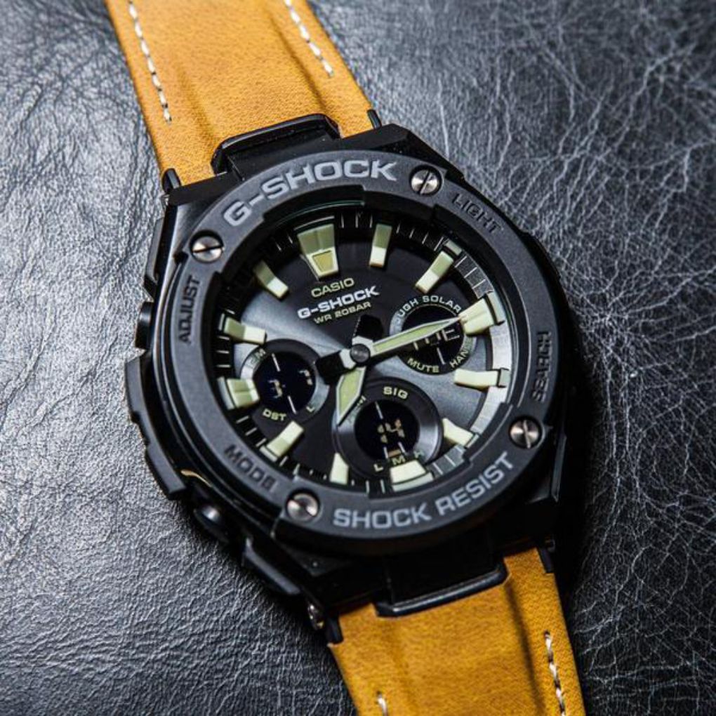 Casio G-SHOCK G-STEEL Series Tough Leather Men's Watch - GSTS120L-1B