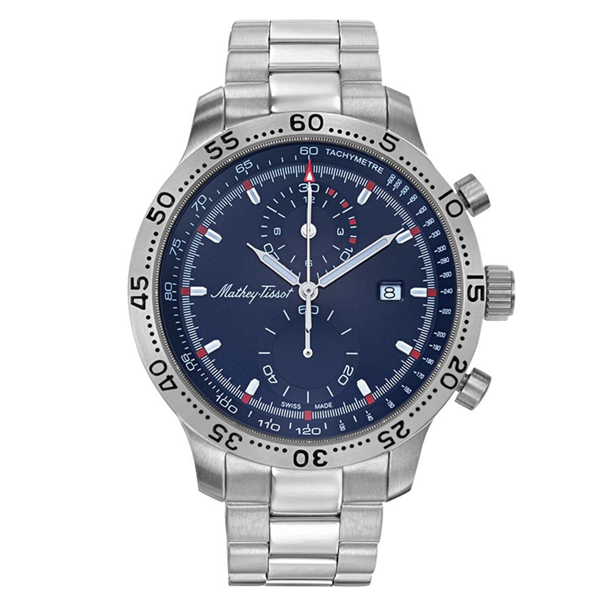 Mathey-Tissot Type 23 Chrono Stainless Steel Blue Dial Swiss Made Men's Watch - H1823CHABU