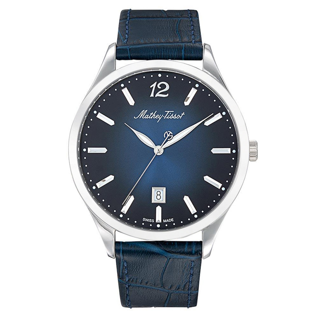 Mathey-Tissot Urban Leather Blue Dial Swiss Made Men's Watch - H411ABU