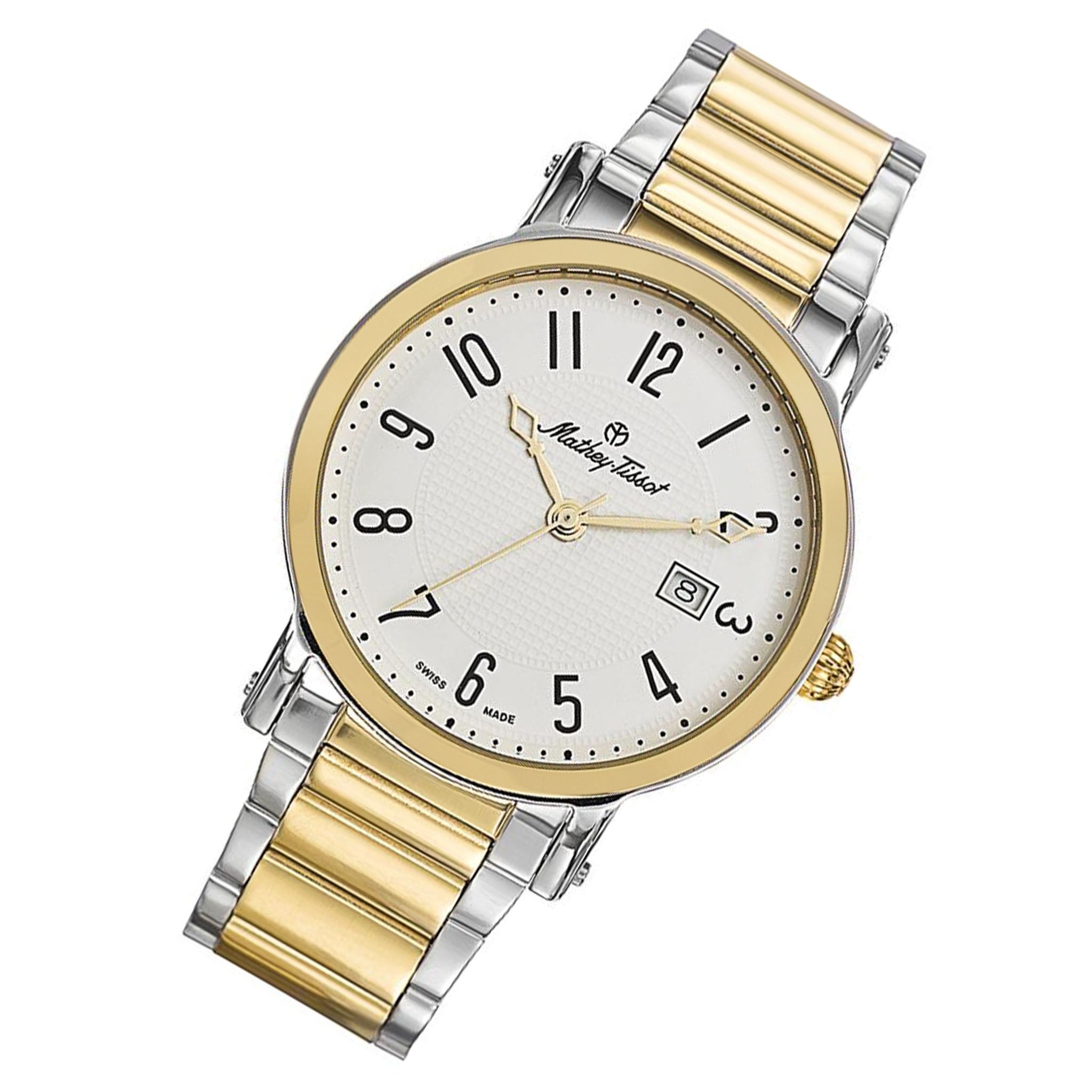 Mathey-Tissot City Two-Tone Steel White Dial Swiss Made Men's Watch - H611251MBG