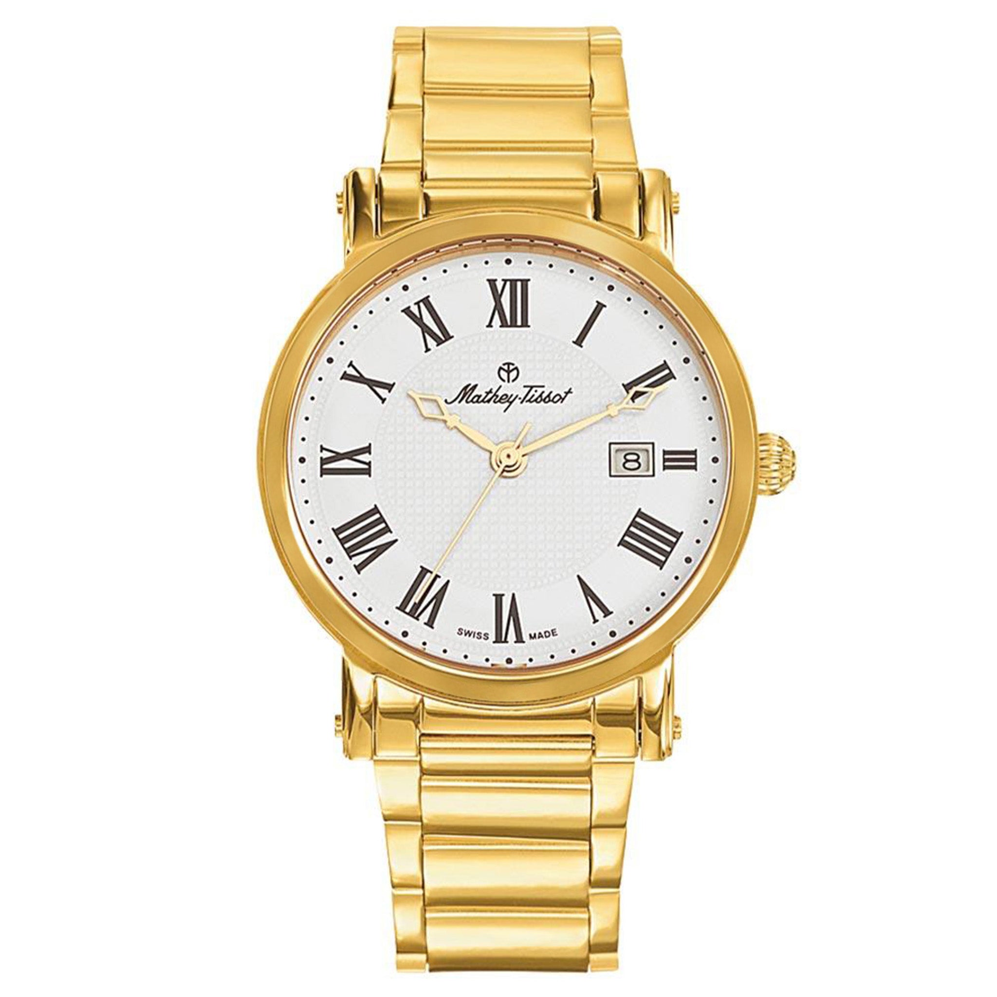 Mathey Tissot City Metal Gold Stainless Steel White Dial Men s