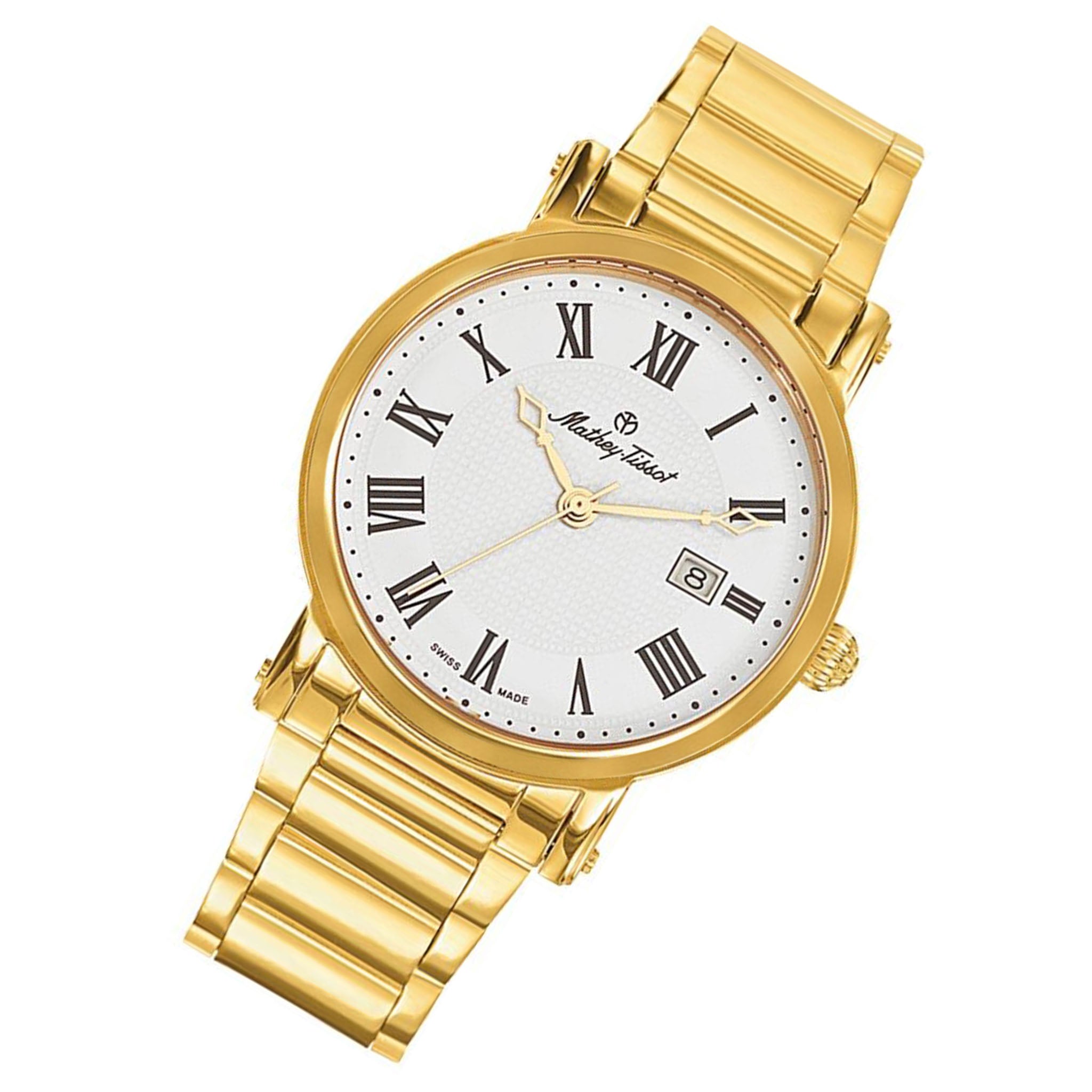 Mathey-Tissot City Metal Gold Stainless Steel White Dial Men's Watch - H611251MPBR