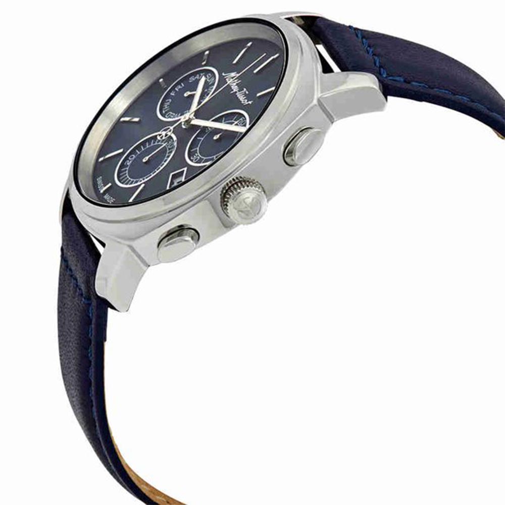 Mathey-Tissot Smart Chrono Leather Blue Dial Swiss Made Men's Watch - H6940CHABU