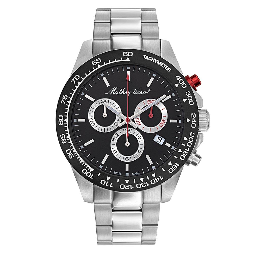 Mathey-Tissot Mathy Chrono Stainless Steel Black Dial Men's Swiss Made Watch - H901CHAN