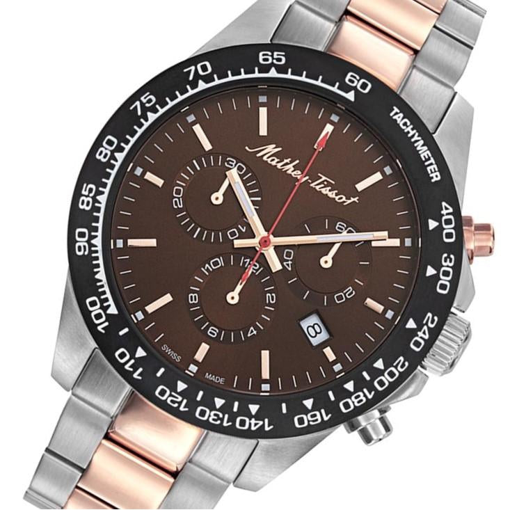 Mathey-Tissot Mathy Chrono Stainless Steel Brown Dial Swiss Made Men's Watch - H901CHRM