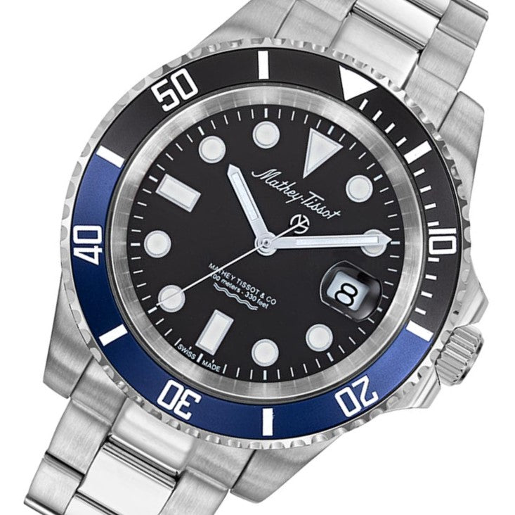 Mathey-Tissot Mathy Jumbo 43.5 mm Silver Stainless Steel Swiss Made Men's Watch - H906ANB