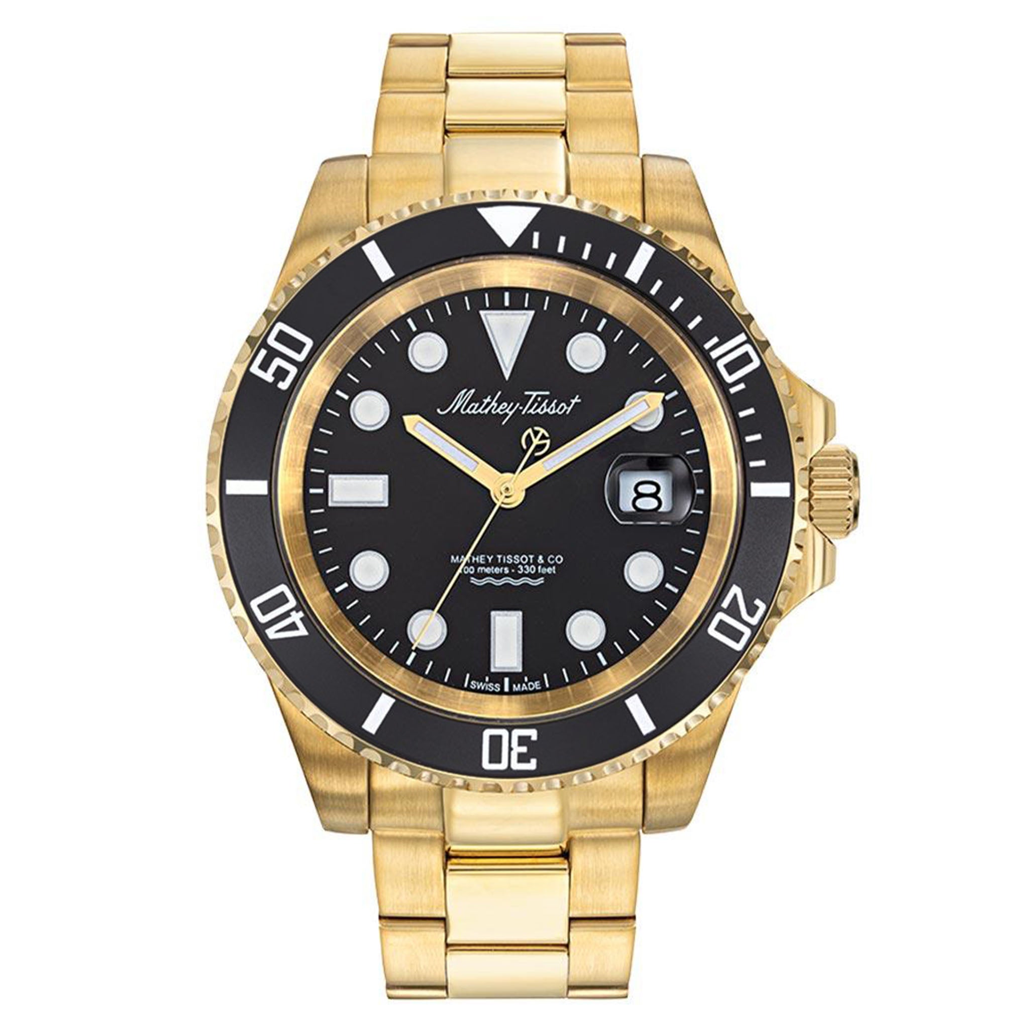 Mathey-Tissot Mathy Jumbo 43.5 mm Stainless Steel Black Dial Swiss Made Men's Watch - H906PN