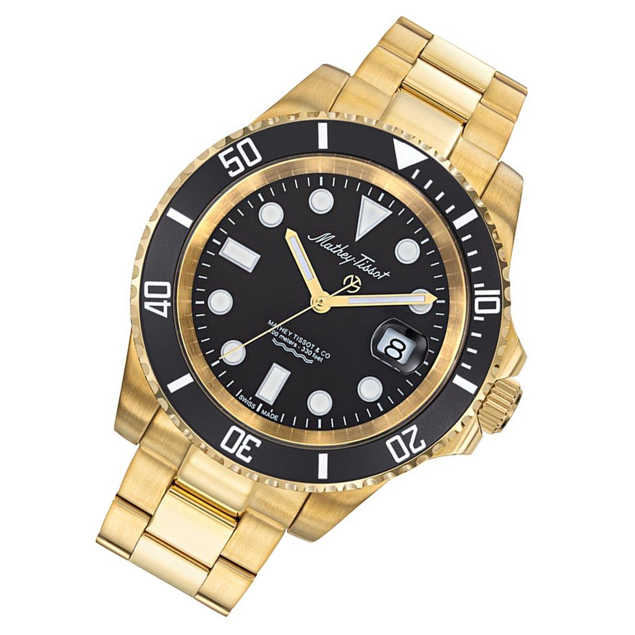 Mathey-Tissot Mathy Jumbo 43.5 mm Stainless Steel Black Dial Swiss Made Men's Watch - H906PN