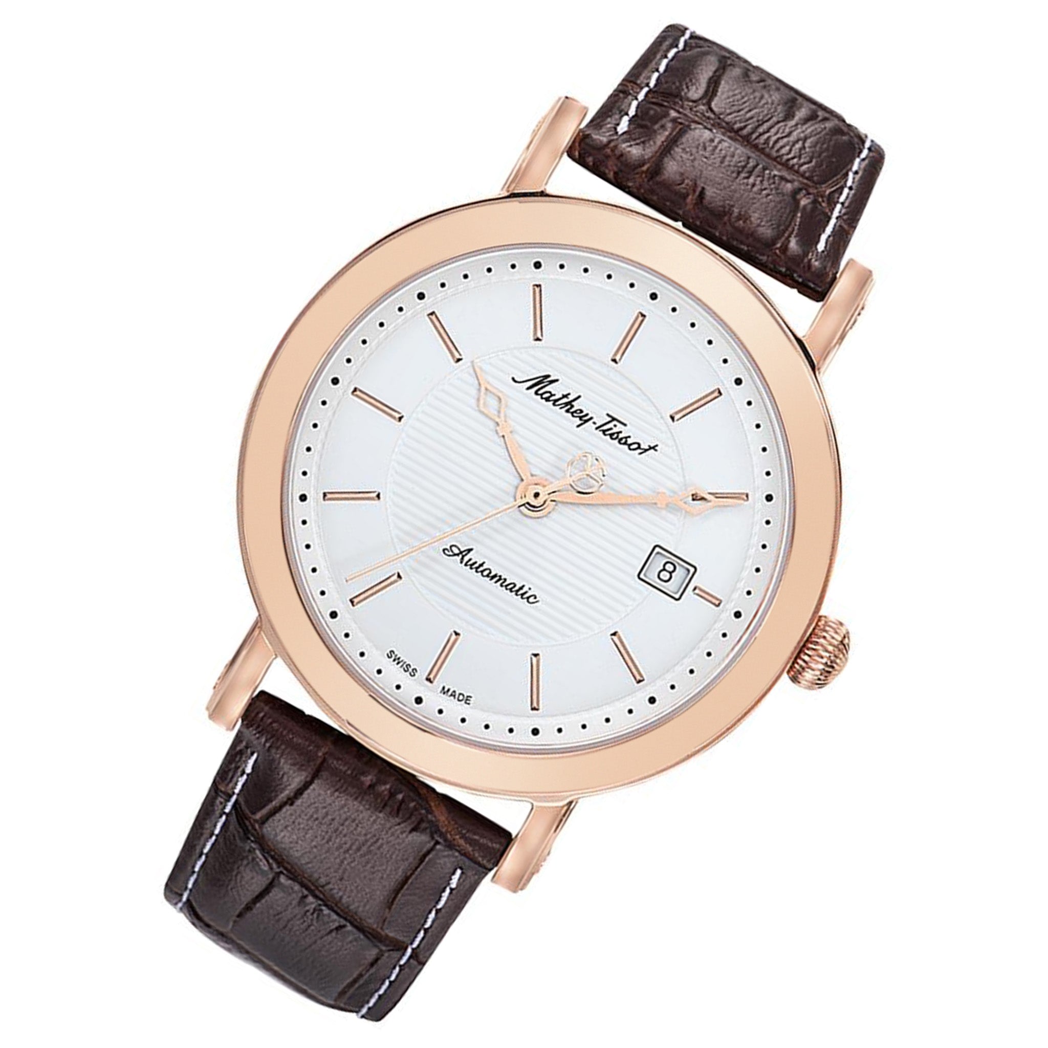 Mathey Tissot City Big Automatic Leather White Dial Swiss Made