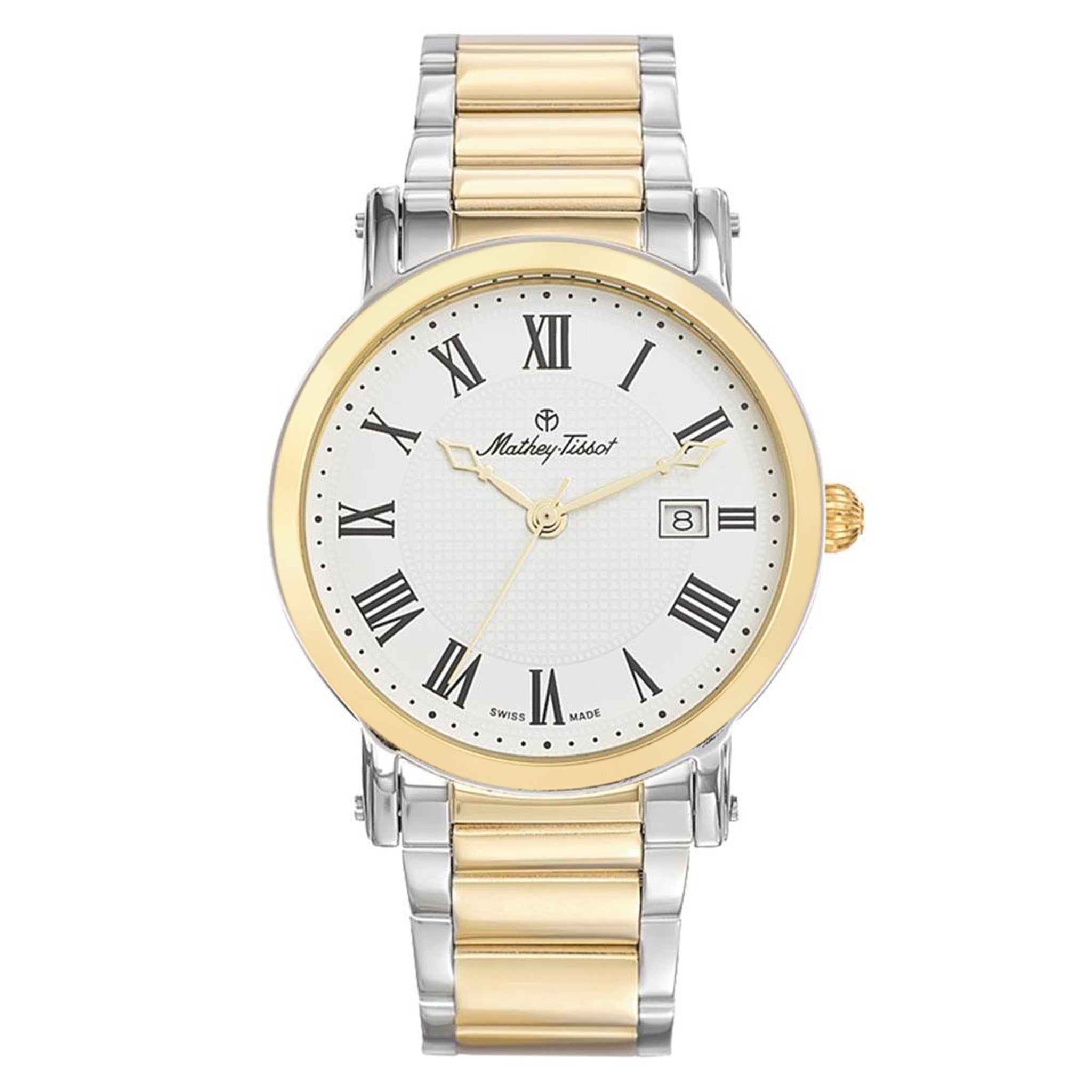 Mathey-Tissot City Metal Stainless Steel White Dial Swiss Made Men's Watch - HB611251MBR