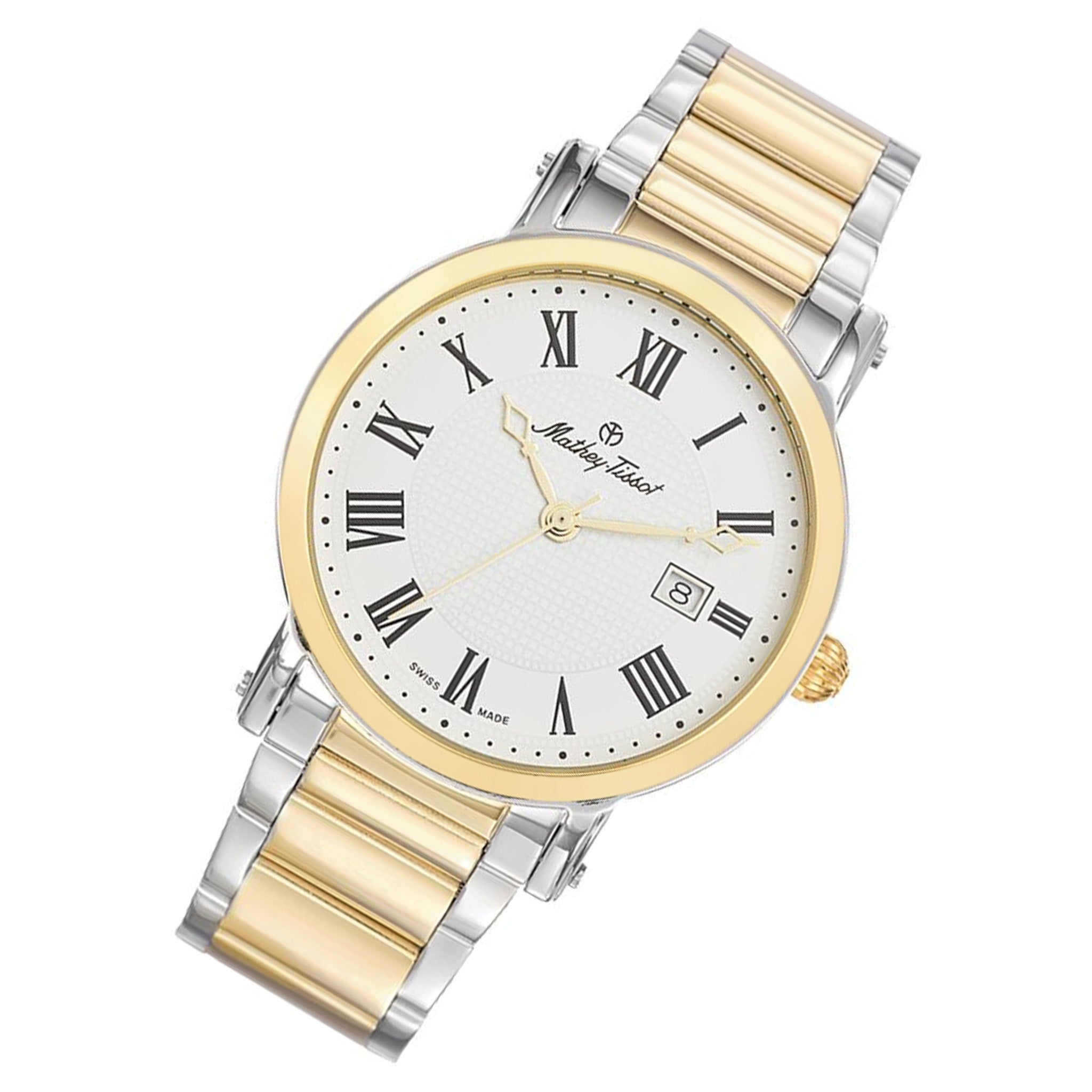 Mathey-Tissot City Metal Stainless Steel White Dial Swiss Made Men's Watch - HB611251MBR