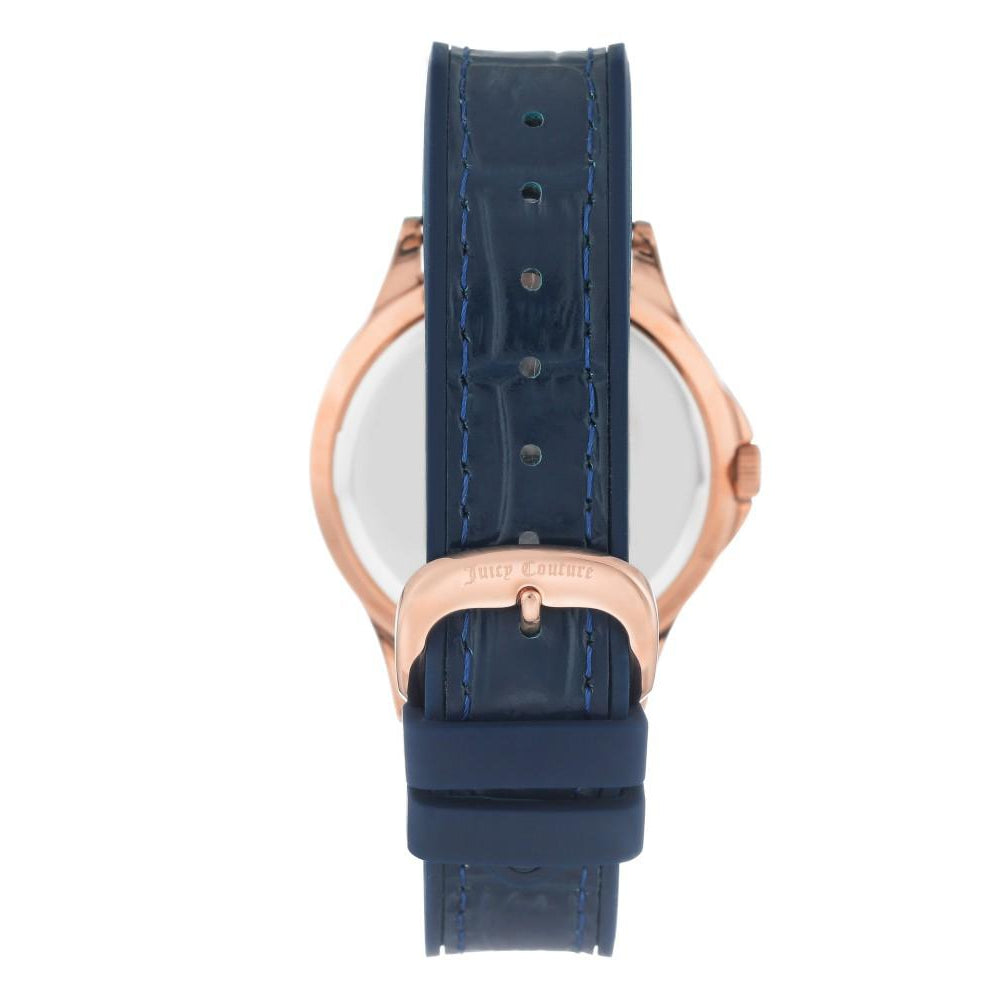 Juicy Couture Navy Silicone & Leather Band Ladies Watch - JC1008RGNV