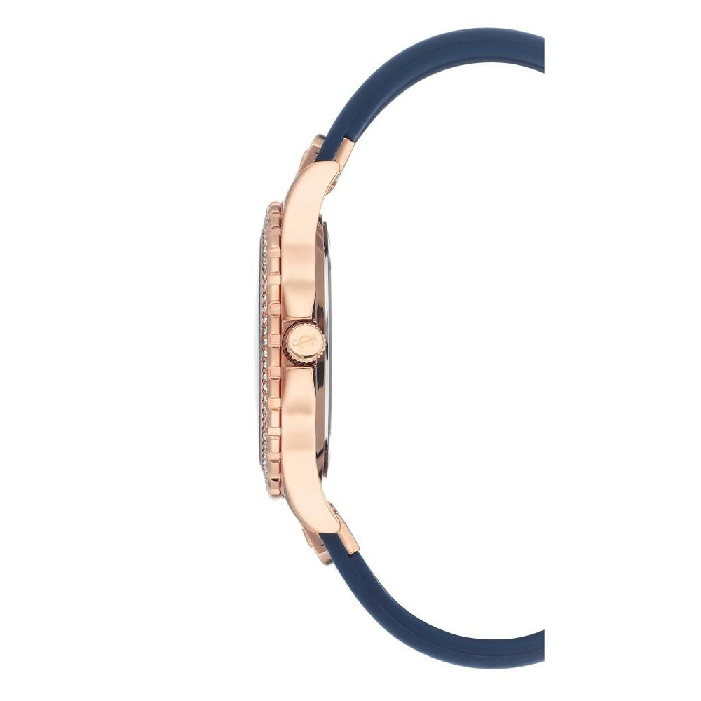 Juicy Couture Navy Silicone & Leather Band Ladies Watch - JC1008RGNV
