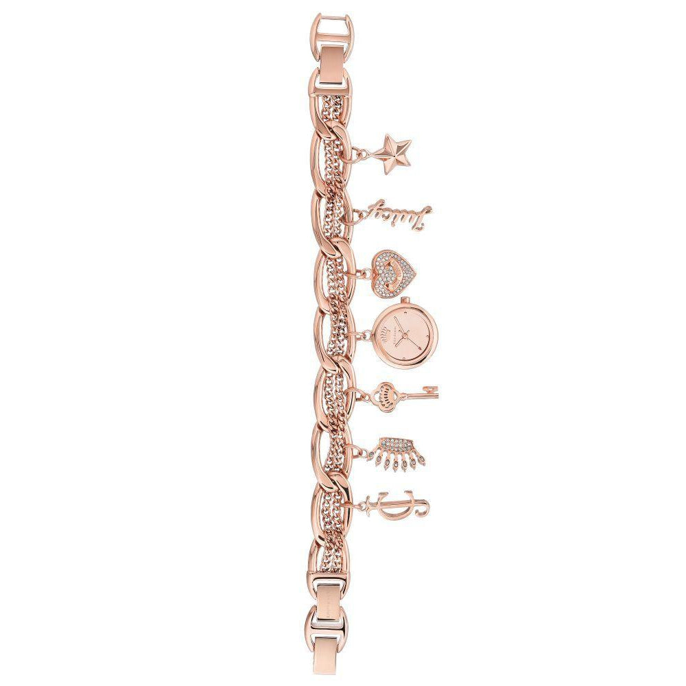 Juicy Couture Ladies Rose Gold Watch & Bracelet with Charms - JC1040RGCH