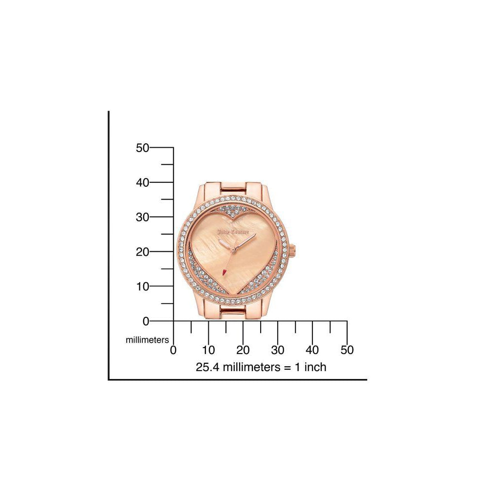 Juicy Couture Rose Gold Steel with Swarovski Crytals Ladies Watch - JC1100BMRG