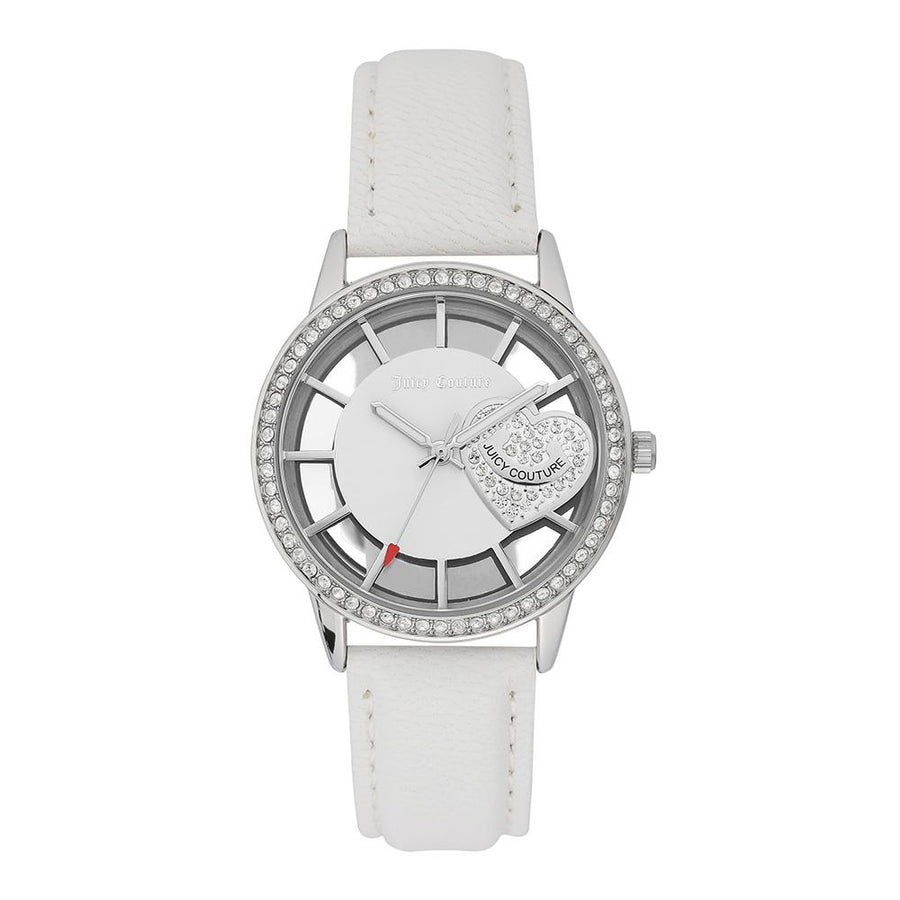 Juicy Couture White Leather with Swarovski Crystals Ladies Watch - JC1133WTWT