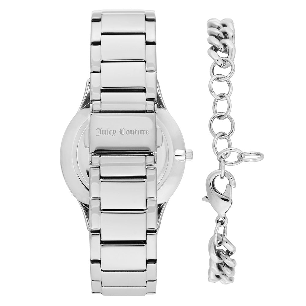 Juicy Couture Ladies Silver Watch & Bracelet with Charms - JC1147SVST