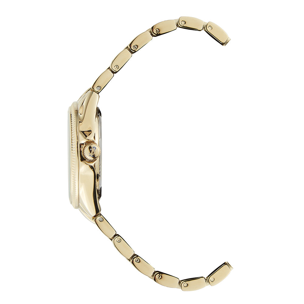 Juicy Couture Gold-Tone Band White Mother of Pearl Dial Women's Watch & Bracelet with Charms - JC1166GBST