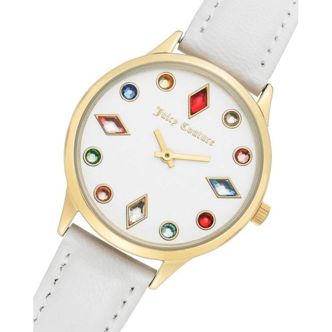 Juicy Couture White Dial with Multi-colour Swarovksi Crystals Ladies Watch - JC1194MTWT
