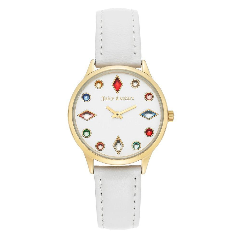 Juicy Couture White Dial with Multi-colour Swarovksi Crystals Ladies Watch - JC1194MTWT