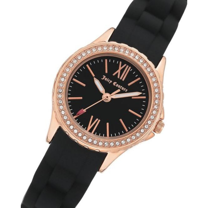 Juicy Couture Black Dial with Swarovski Crystals Ladies Watch - JC1248RGBK