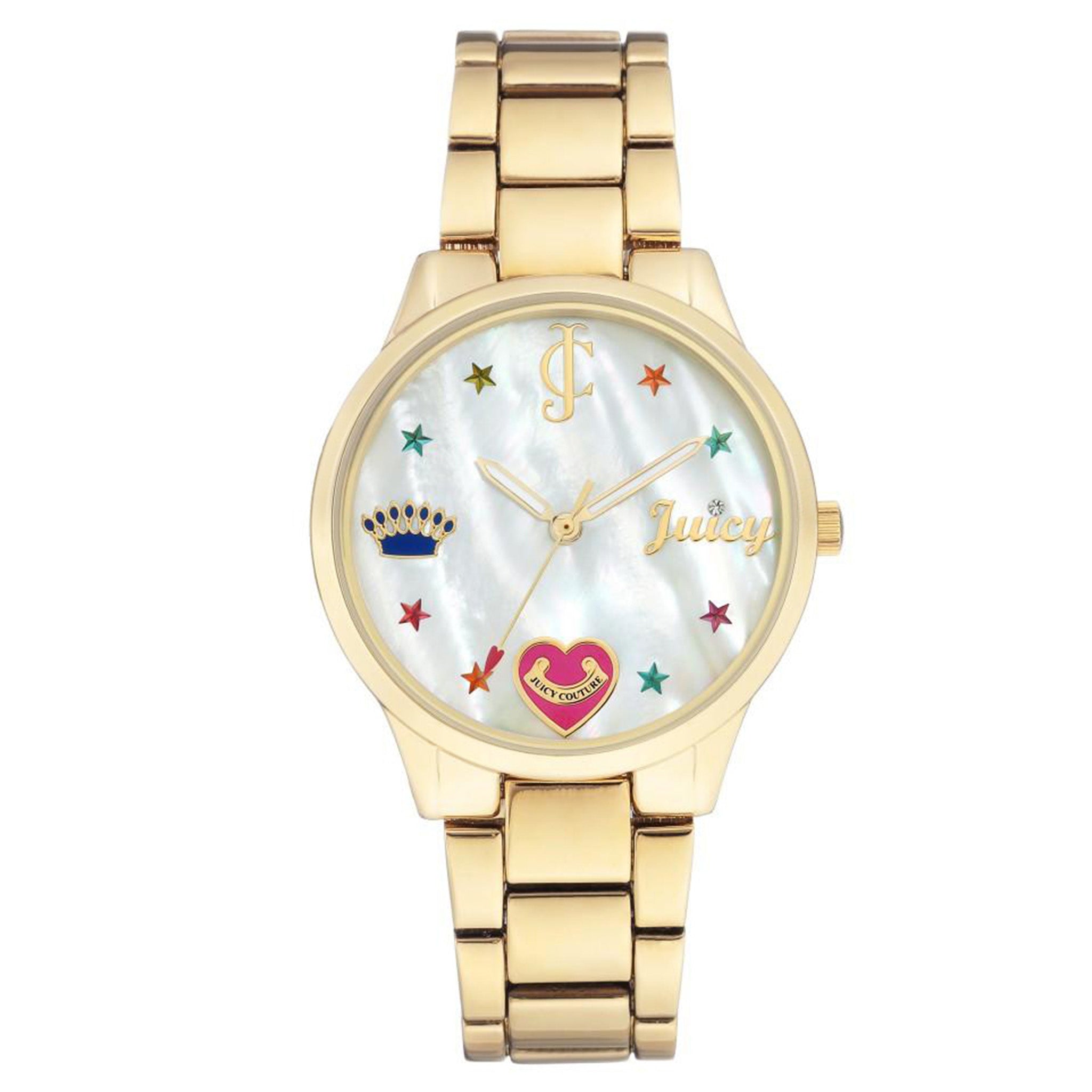 Juicy Couture Gold Steel White MOP Dial Women's Watch - JC1016MPGB