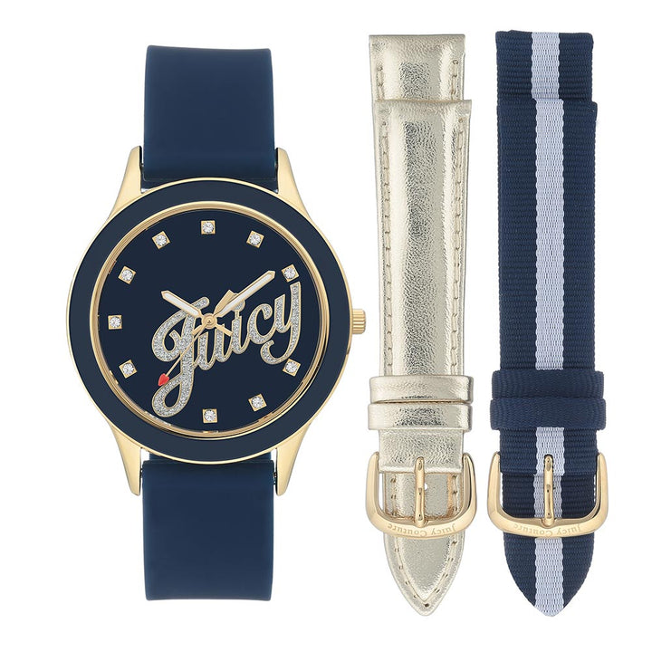 Juicy Couture Navy Blue Dial with Interchangeable Strap Set Ladies Watch - JC1036INST