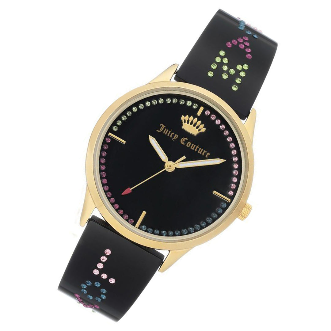 Juicy Couture Black Band with Multi-colour Swarovski Crystals Ladies Watch - JC1084GPBK