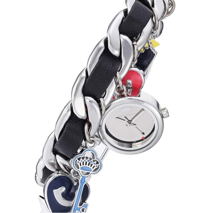 Juicy Couture Silver Steel Charm Bracelet Ladies Watch - JC1231BKCH