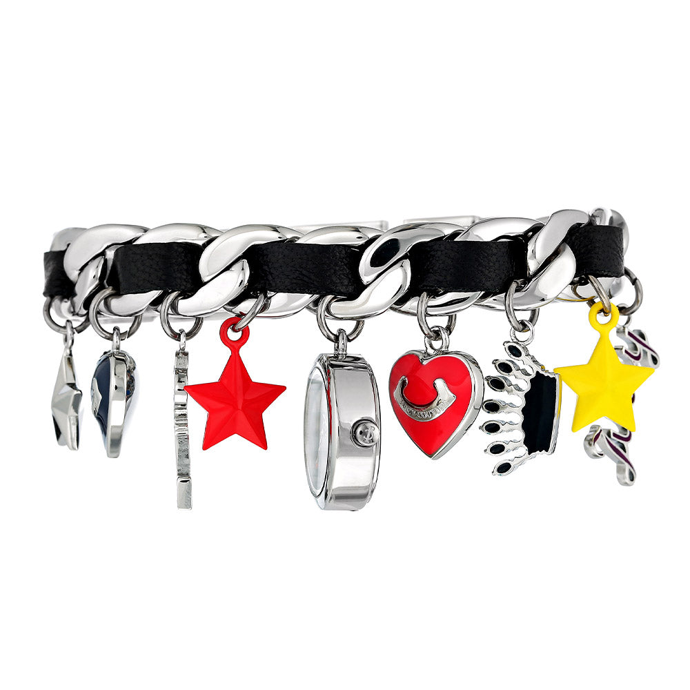 Juicy Couture Silver Steel Charm Bracelet Ladies Watch - JC1231BKCH