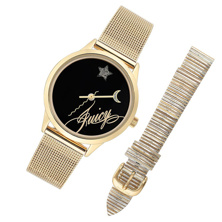 Juicy Couture Gold Mesh with Interchangeable Strap Women's Watch - JC1242GIST