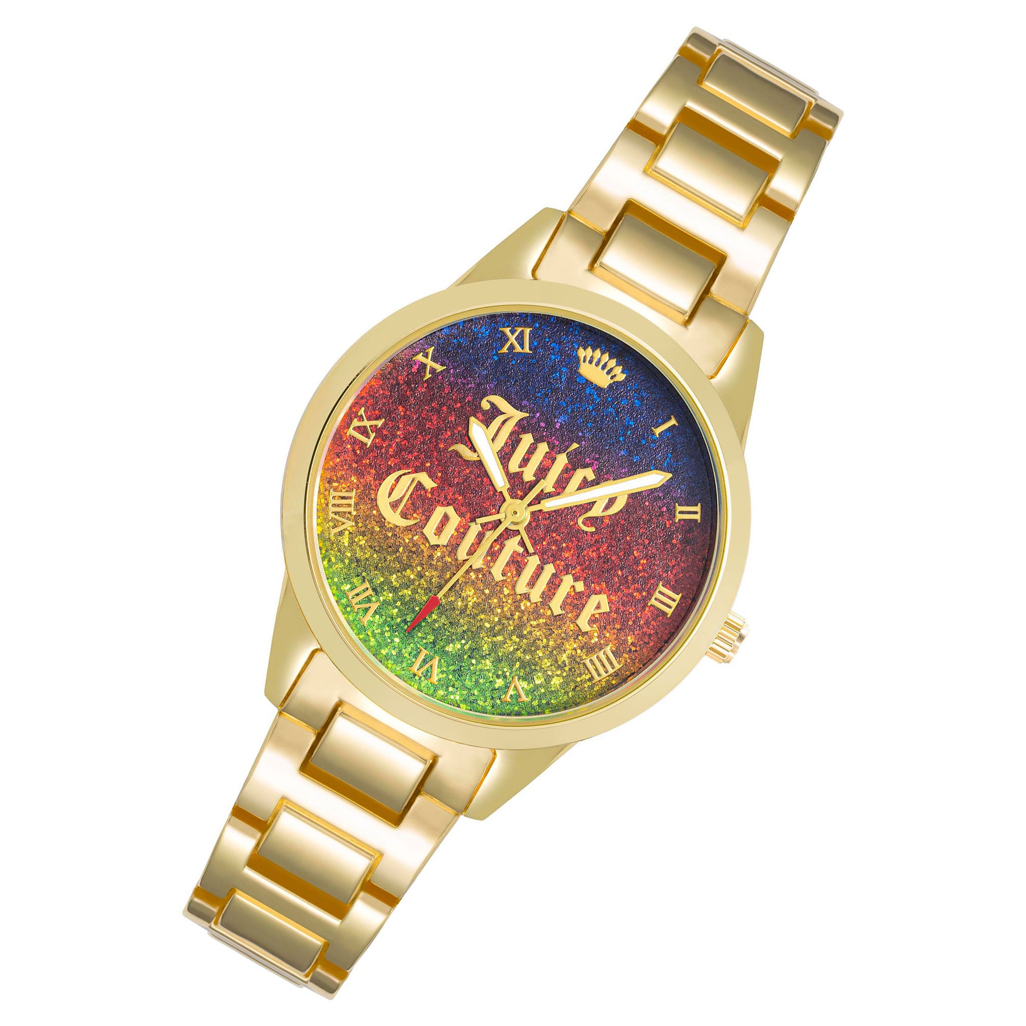 Juicy Couture Gold Band Rainbow Glitter Ombre Dial Women's Watch - JC1276RBGB
