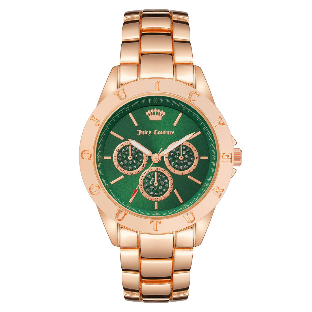 Juicy Couture Rose Gold Band Green Dial Women's Watch - JC1296GNRG