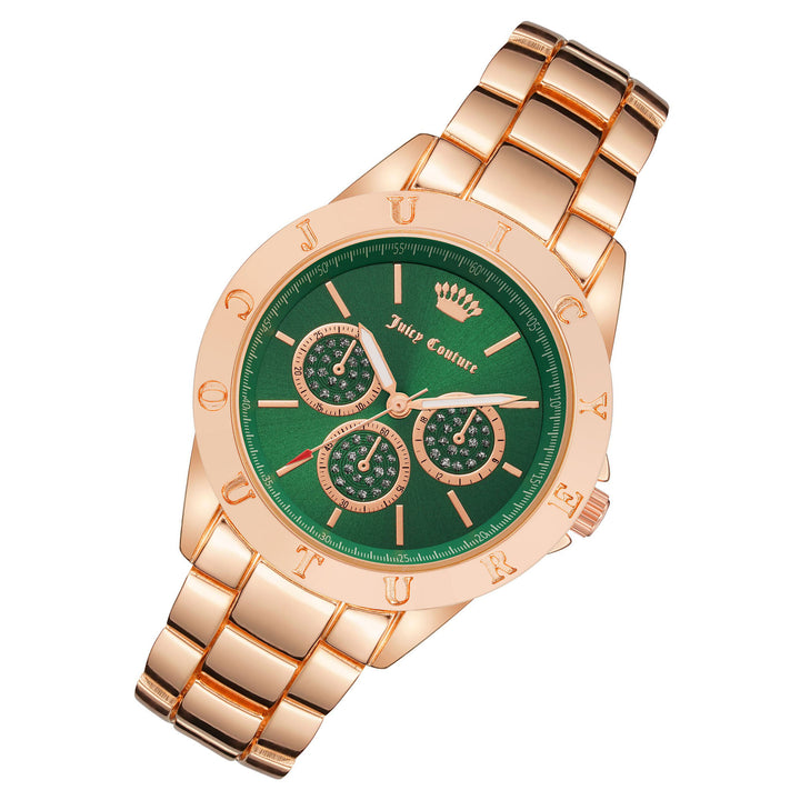 Juicy Couture Rose Gold Band Green Dial Women's Watch - JC1296GNRG