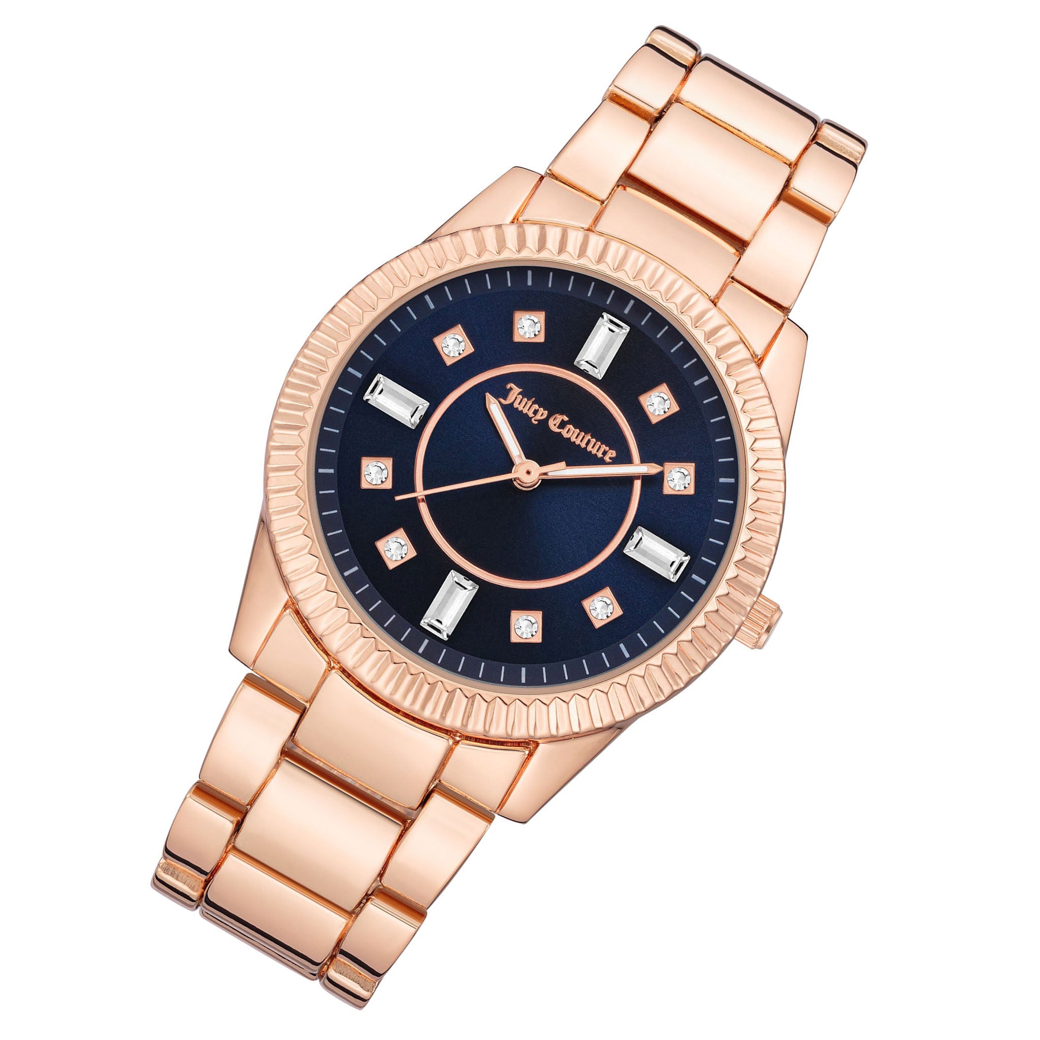 Juicy Couture Rose Gold Band Navy Dial Women's Watch - JC1360NVRG