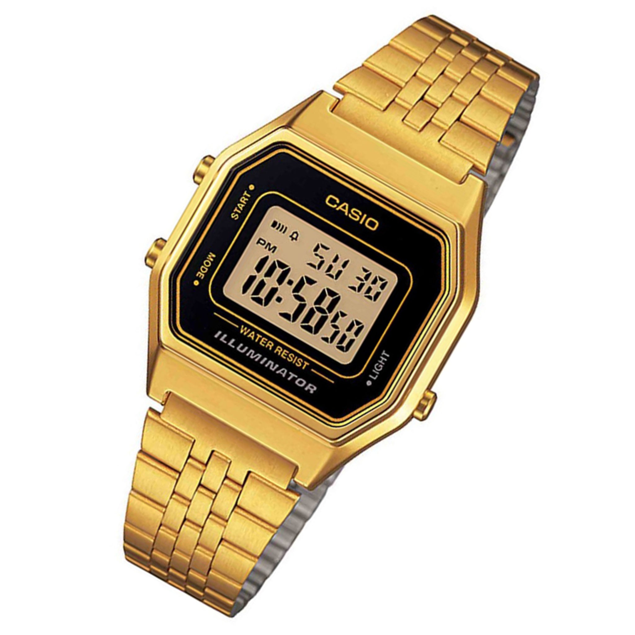 Casio water resist outlet illuminator gold