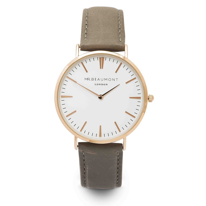 Mr. Beaumont Grey Leather Men's Watch - MB1801.3