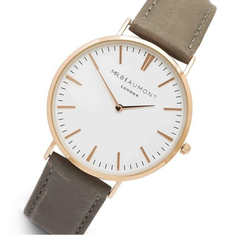 Mr. Beaumont Grey Leather Men's Watch - MB1801.3